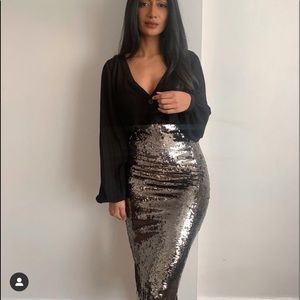 NWT Zara Limited Edition Sequin Skirt, Size L